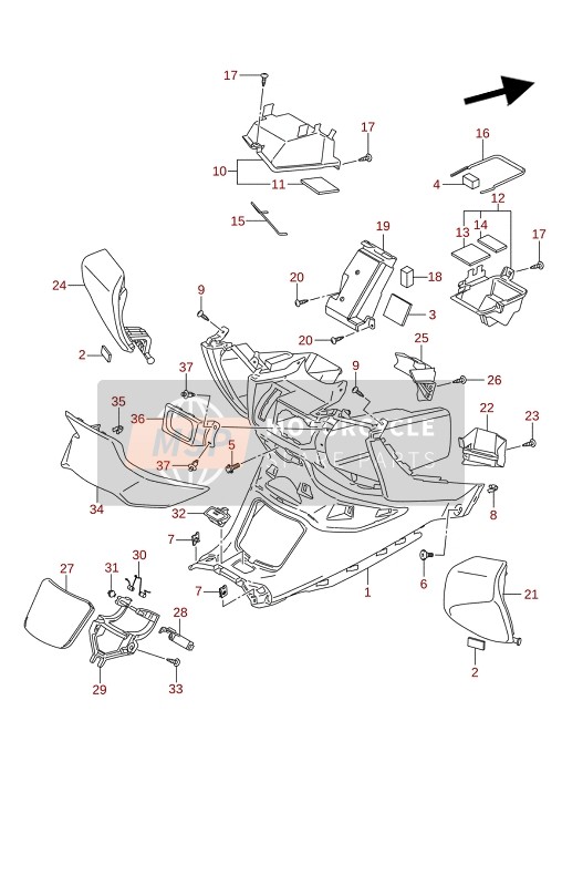 Suzuki AN400A 2022 Boîte avant pour un 2022 Suzuki AN400A